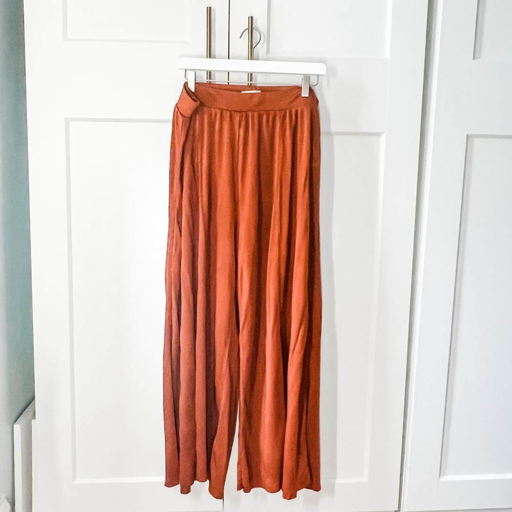 Anthropologie Wide Leg Swing Pants Rust